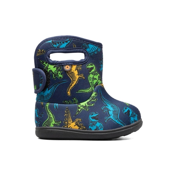 Bogs Navy Blue Multicolor Baby Bogs Dino Print Winter Rain Snow Boots Toddler 5 - Picture 1 of 10